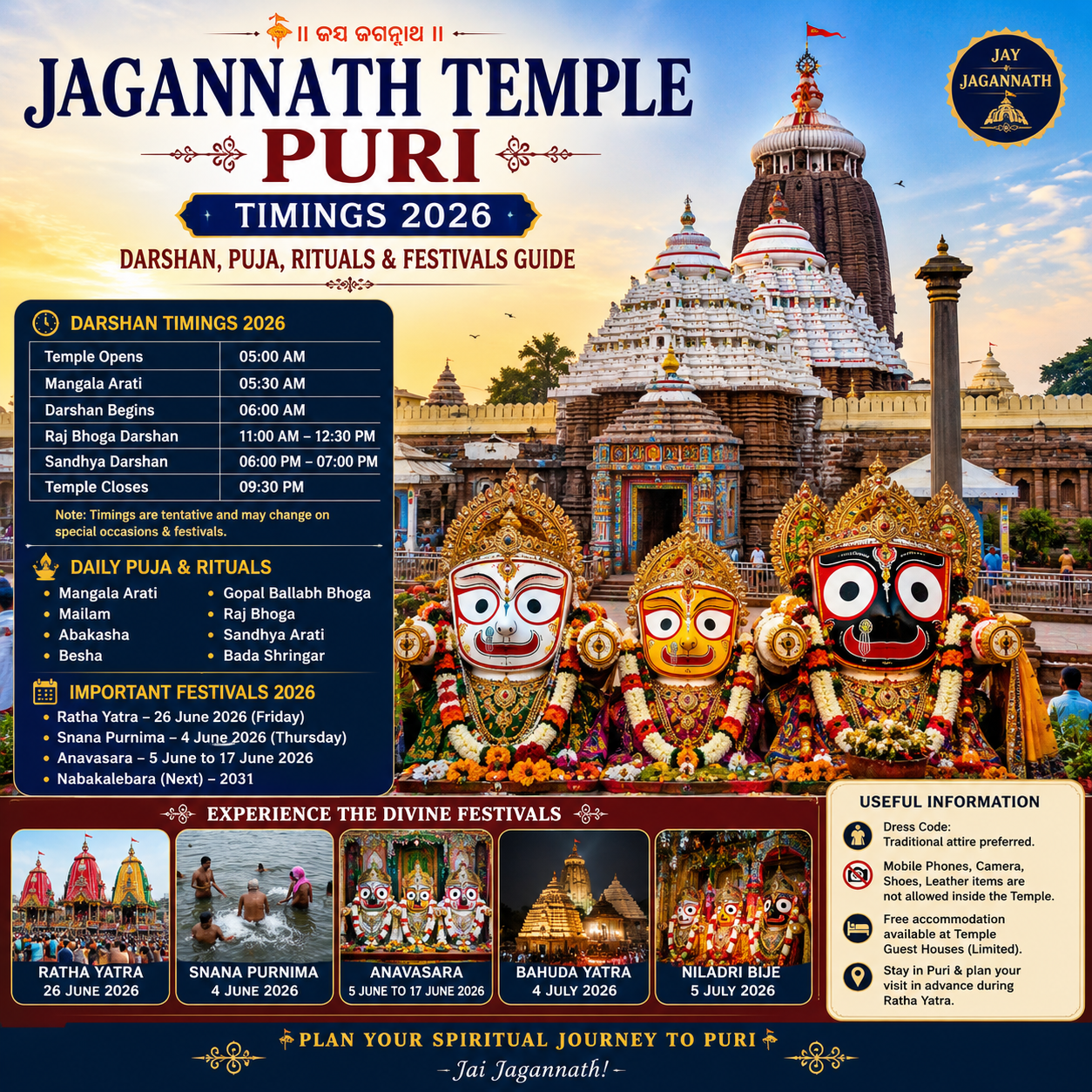 Jagannath Temple Puri Timings